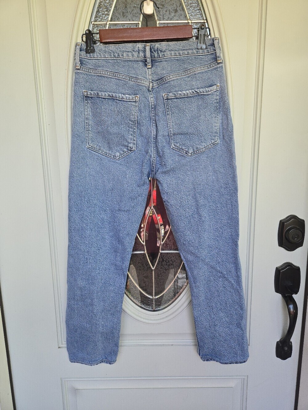 AGOLDE Riley High Rise Straight Crop Jeans Light Wash - Picture 2 of 5